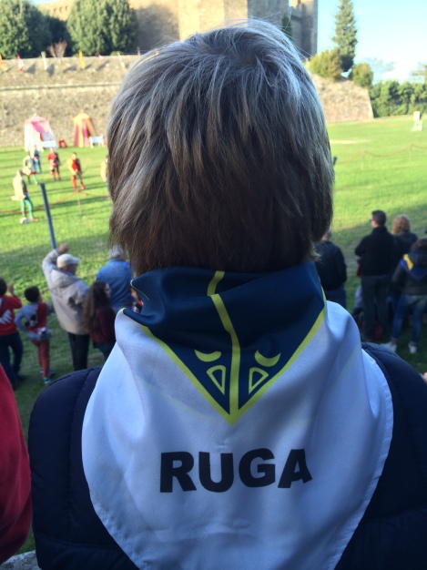 Fritz supporting the Ruga quarter in the archery competition