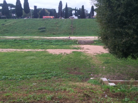 Ernst racing his invisible chariot at Circus Maximus