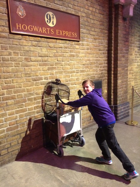 Catching the train to Hogwarts from Platform 9 3/4