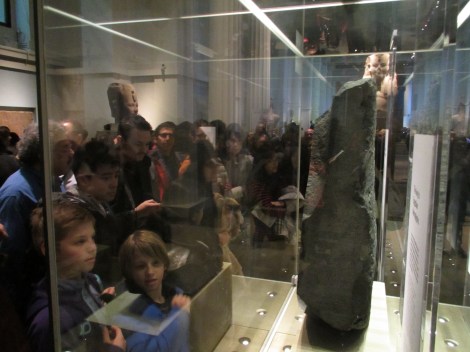 Gawking at the Rosetta Stone, along with several billion others