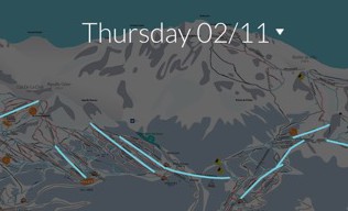 The lifts we took (but doesn't show the runs due to my battery dying) on our longest day, venturing into the La Plagne part of Paradiski.