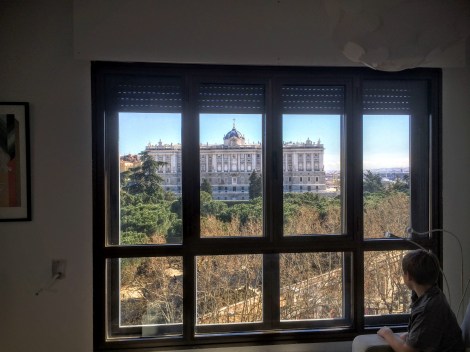 Loved the view of the palace from our AirBnB in Madrid.