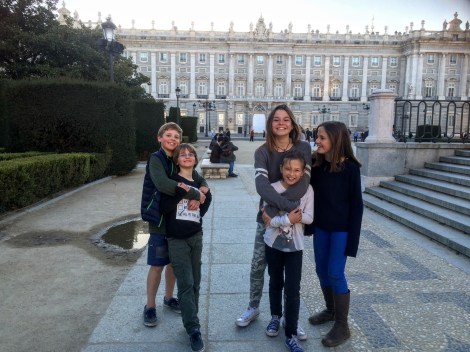 Our kids & their kids having a great time together (after some hide & seek in the palace gardens)