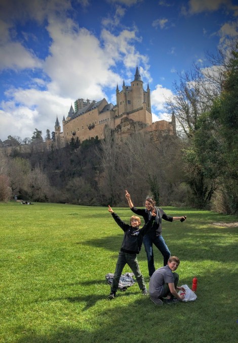 Oh, you know, just eating some chocolate by a castle.